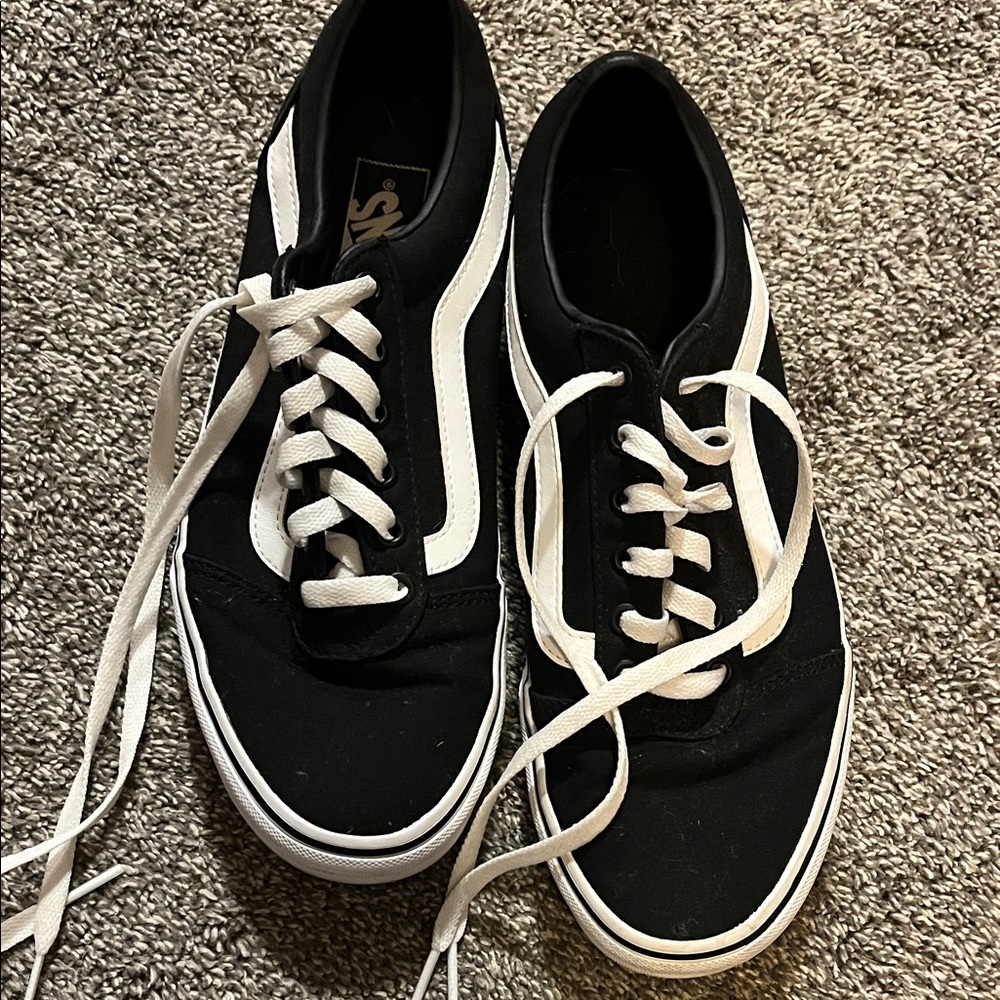 Vans Women's Classic Black and White Sneakers